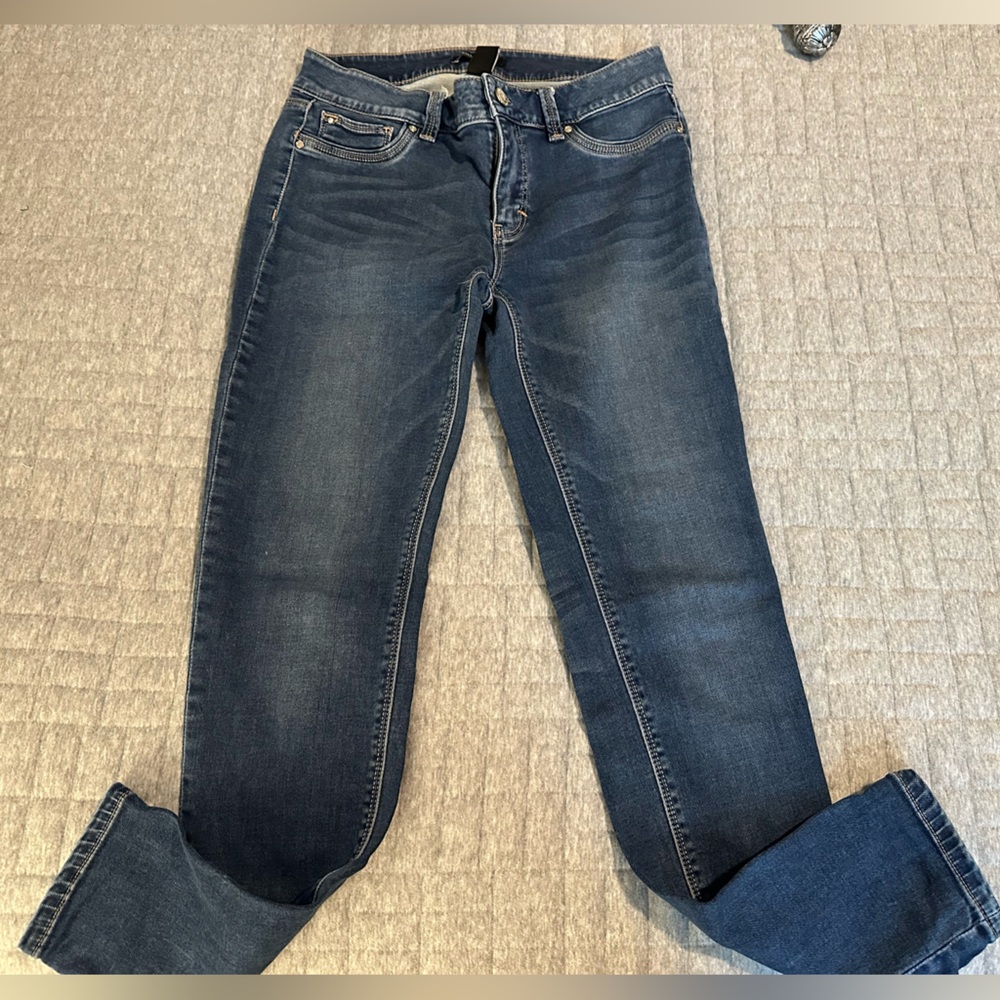 White House Black Market Women's Dark Blue Skinny Jeans